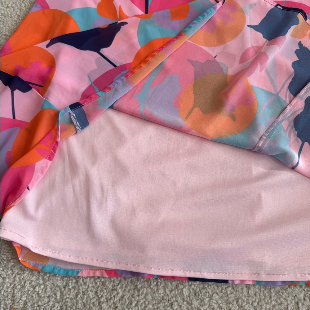 Sam Edelman Deco Trapeze Dress Chiffon Pink Multi - Picture 7 of 9
